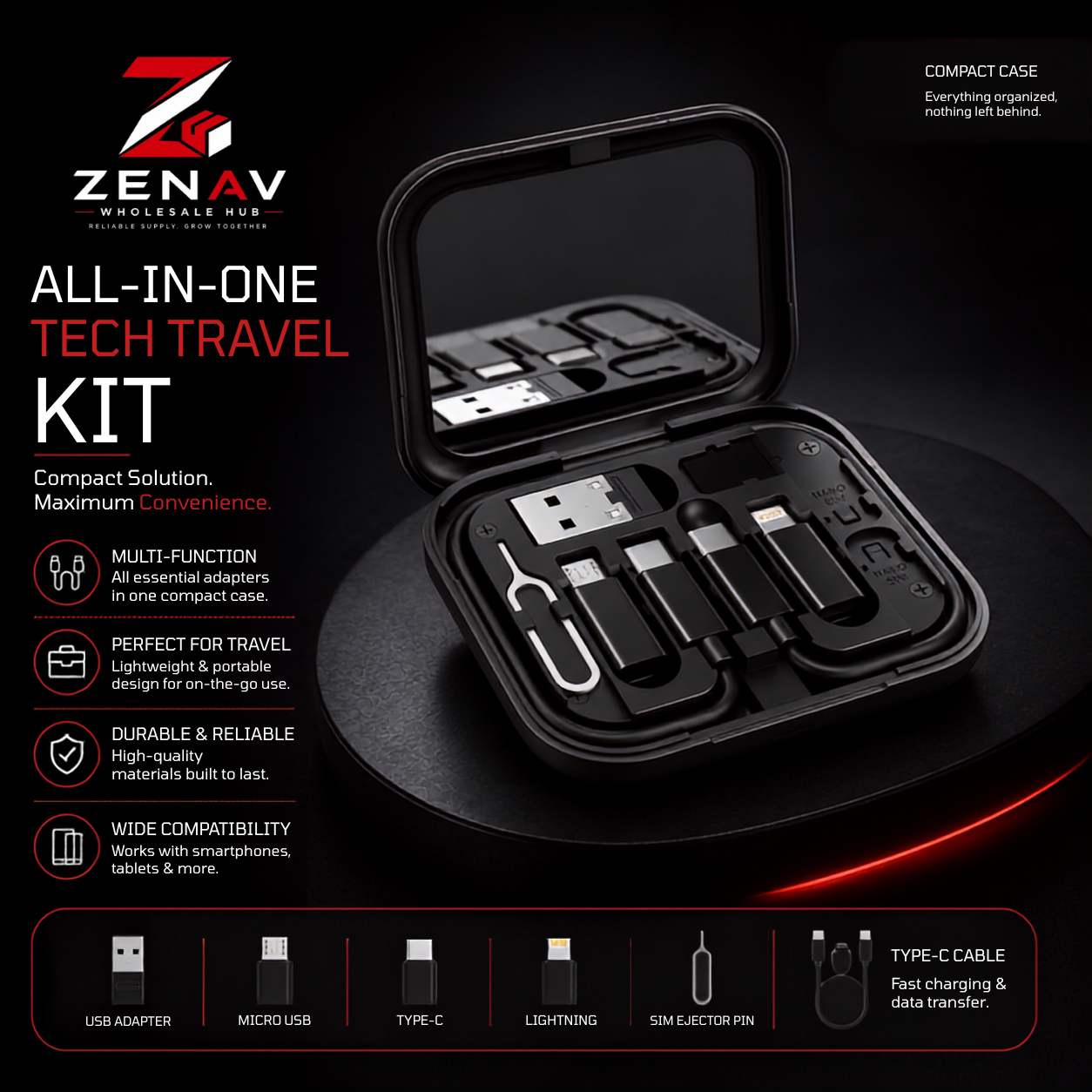 All-in-One Tech Travel Kit — ZENAV WHOLESALE