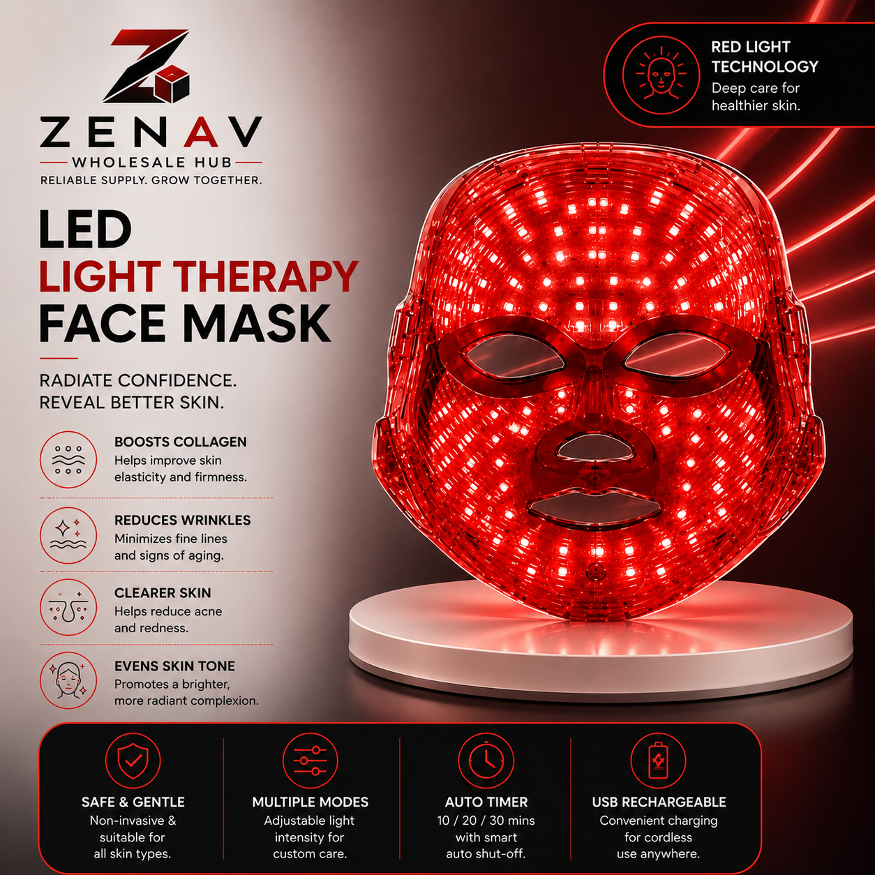 LED Light Therapy Face Mask — ZENAV WHOLESALE